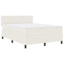 Boxspringbed Crème en Wit 160 x 200 cm Katoen Stof