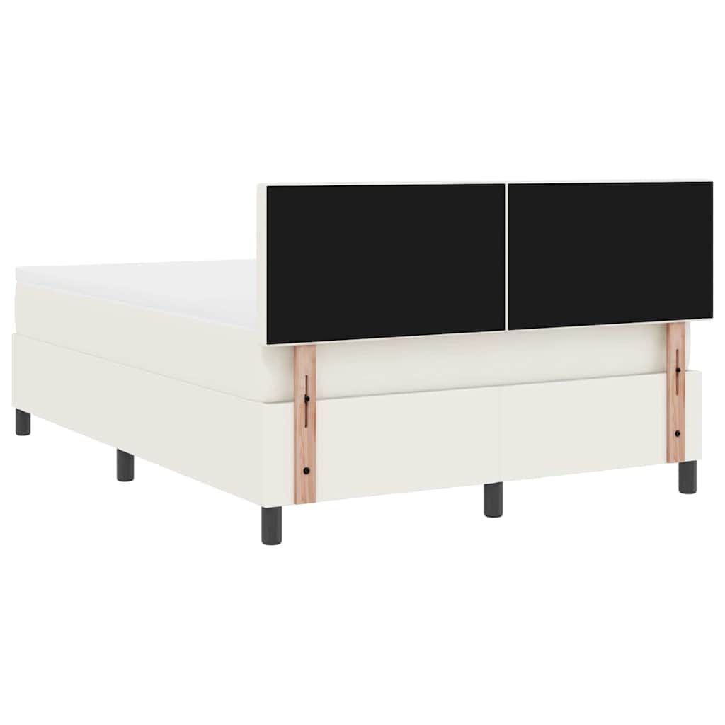 Boxspringbed Crème en Wit 160 x 200 cm Katoen Stof
