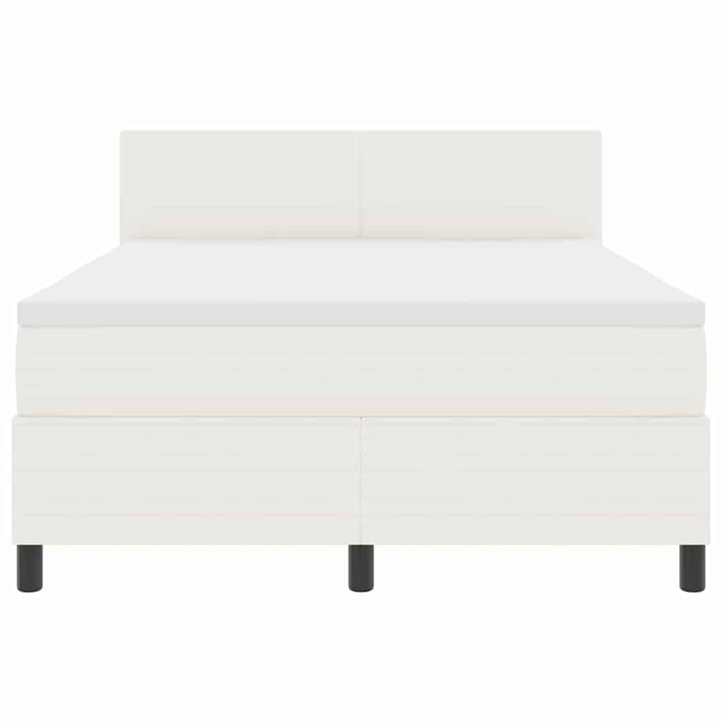 Boxspringbed Crème en Wit 160 x 200 cm Katoen Stof