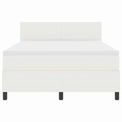 Boxspringbed Crème en Wit 160 x 200 cm Katoen Stof