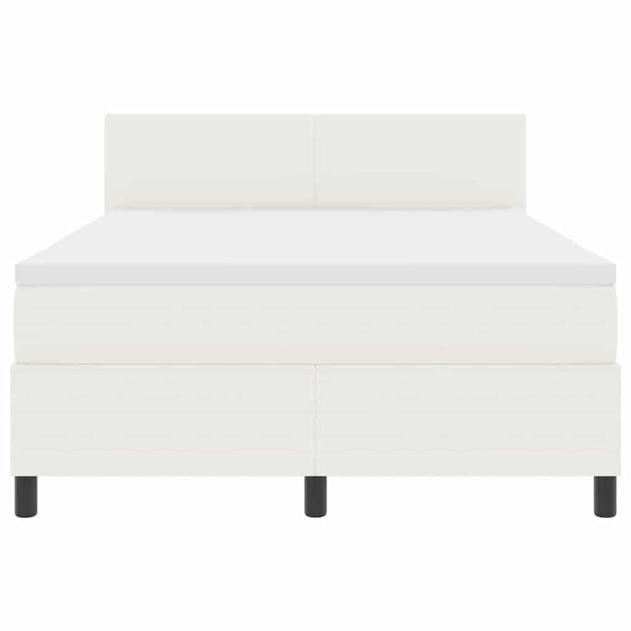 Boxspringbed Crème en Wit 160 x 200 cm Katoen Stof