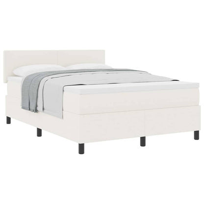 Boxspringbed Crème en Wit 160 x 200 cm Katoen Stof