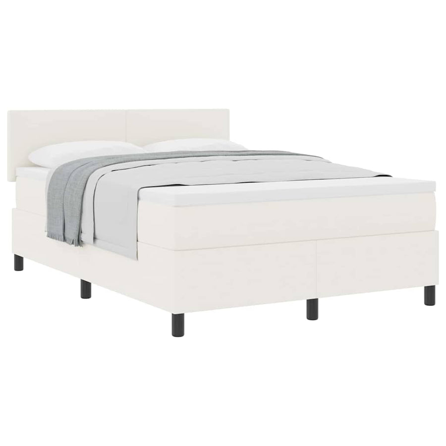 Boxspringbed Crème en Wit 160 x 200 cm Katoen Stof
