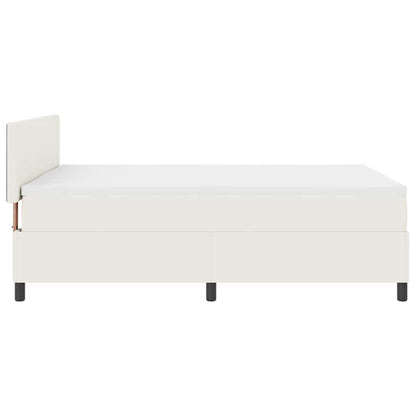 Boxspringbed Crème en Wit 160 x 200 cm Katoen Stof