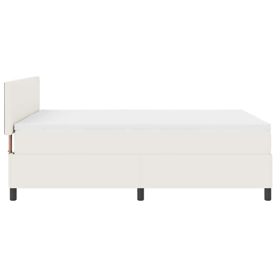 Boxspringbed Crème en Wit 160 x 200 cm Katoen Stof