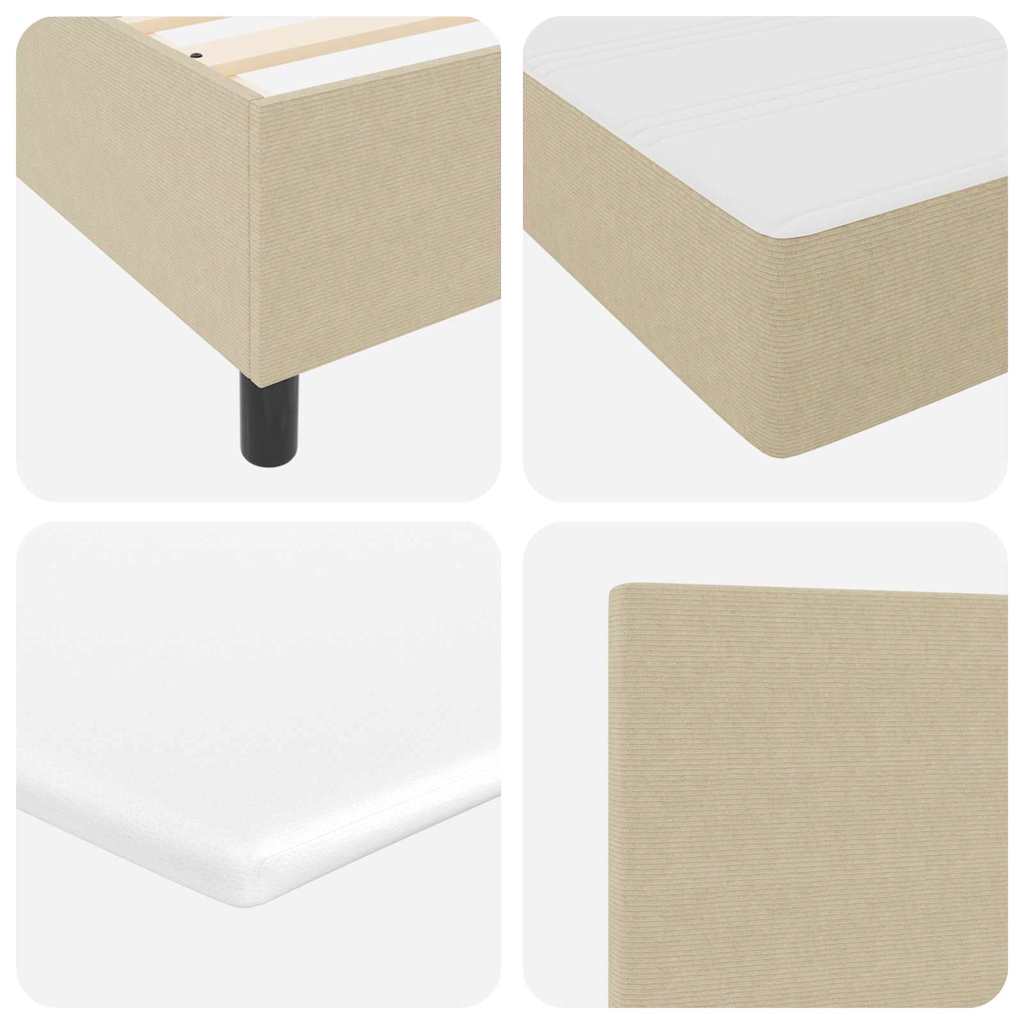 Boxspringbed Lichtgrijs en wit. 160 x 200 cm Katoen Stof