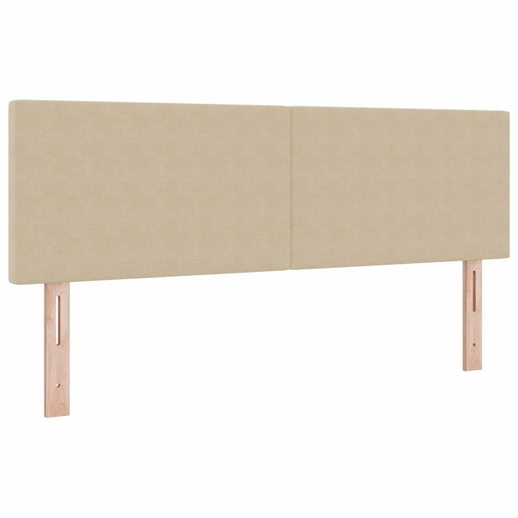 Boxspringbed Lichtgrijs en wit. 160 x 200 cm Katoen Stof