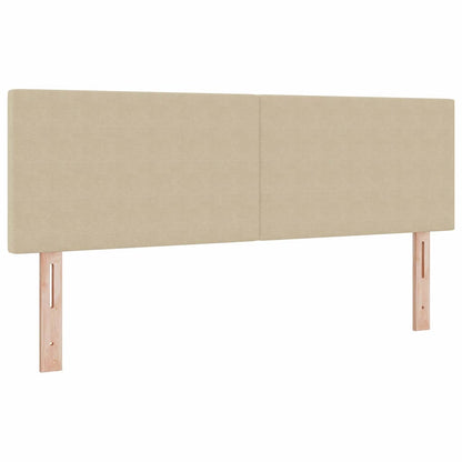Boxspringbed Lichtgrijs en wit. 160 x 200 cm Katoen Stof