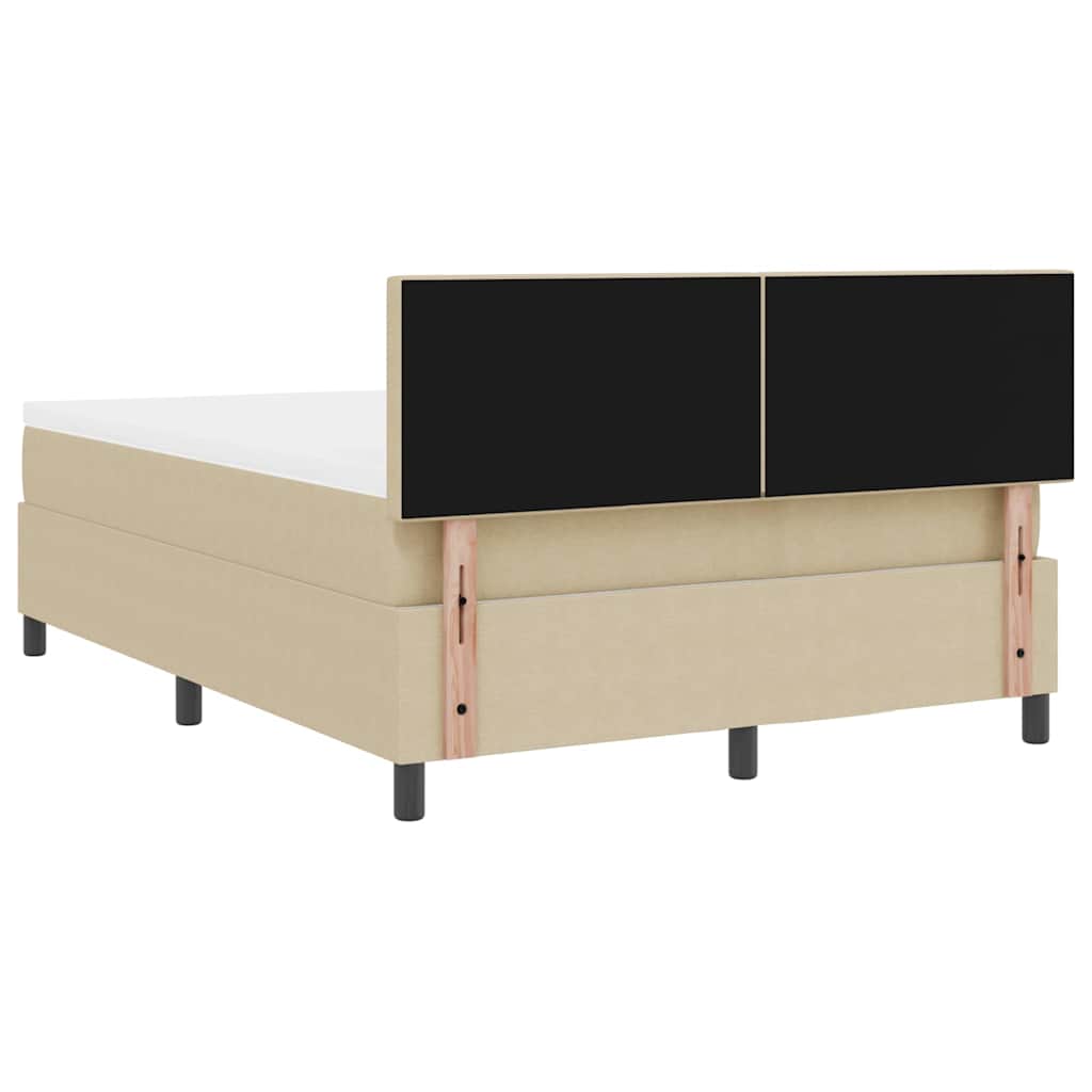 Boxspringbed Lichtgrijs en wit. 160 x 200 cm Katoen Stof