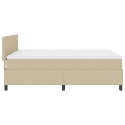 Boxspringbed Lichtgrijs en wit. 160 x 200 cm Katoen Stof