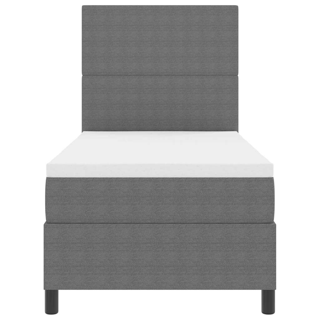 Boxspringbed Lichtgrijs en wit. 80 x 200 cm Katoen Stof