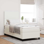 Boxspringbed 80 x 200 cm crème katoen stof