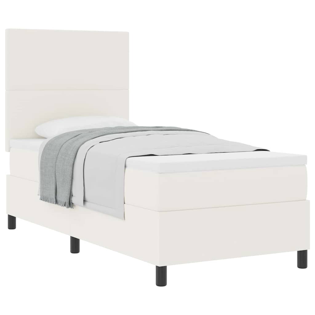 Boxspringbed Crème en Wit 80 x 200 cm Katoen Stof