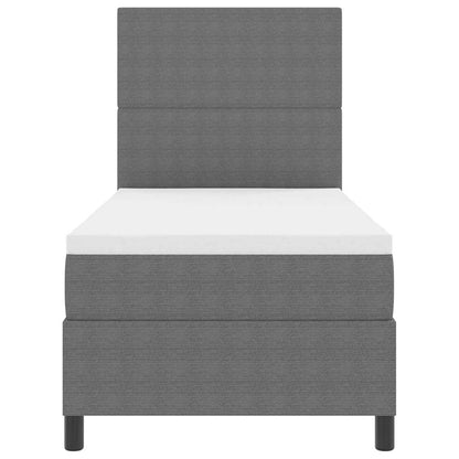 Boxspringbed Lichtgrijs en wit. 90 x 190 cm Katoen Stof