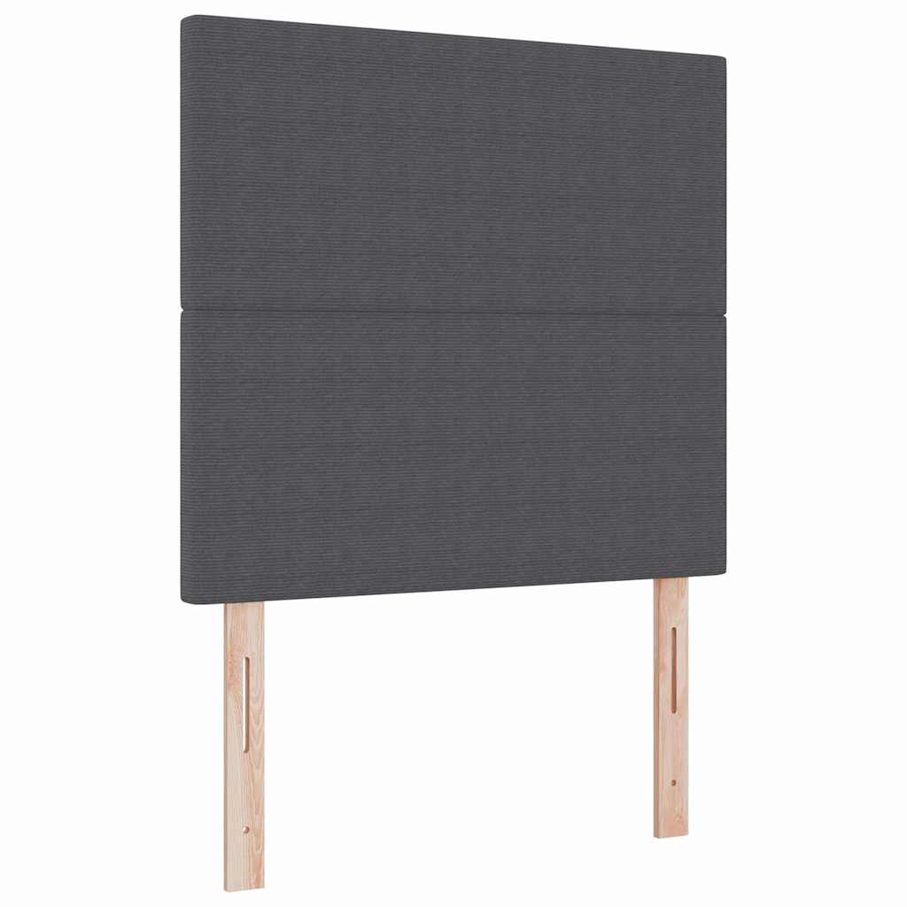 Boxspringbed Donkergrijs en Wit 90 x 190 cm Katoen Stof