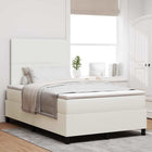 Box Spring Bed Cream and White 120 x 200 cm Cotton Fabric