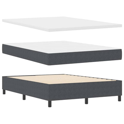 Boxspringbed Donkergrijs en Wit 140 x 200 cm Katoen Stof