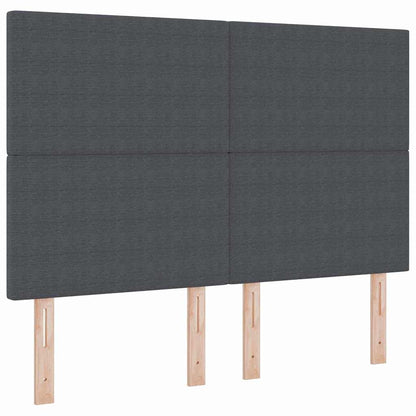 Boxspringbed Donkergrijs en Wit 140 x 200 cm Katoen Stof