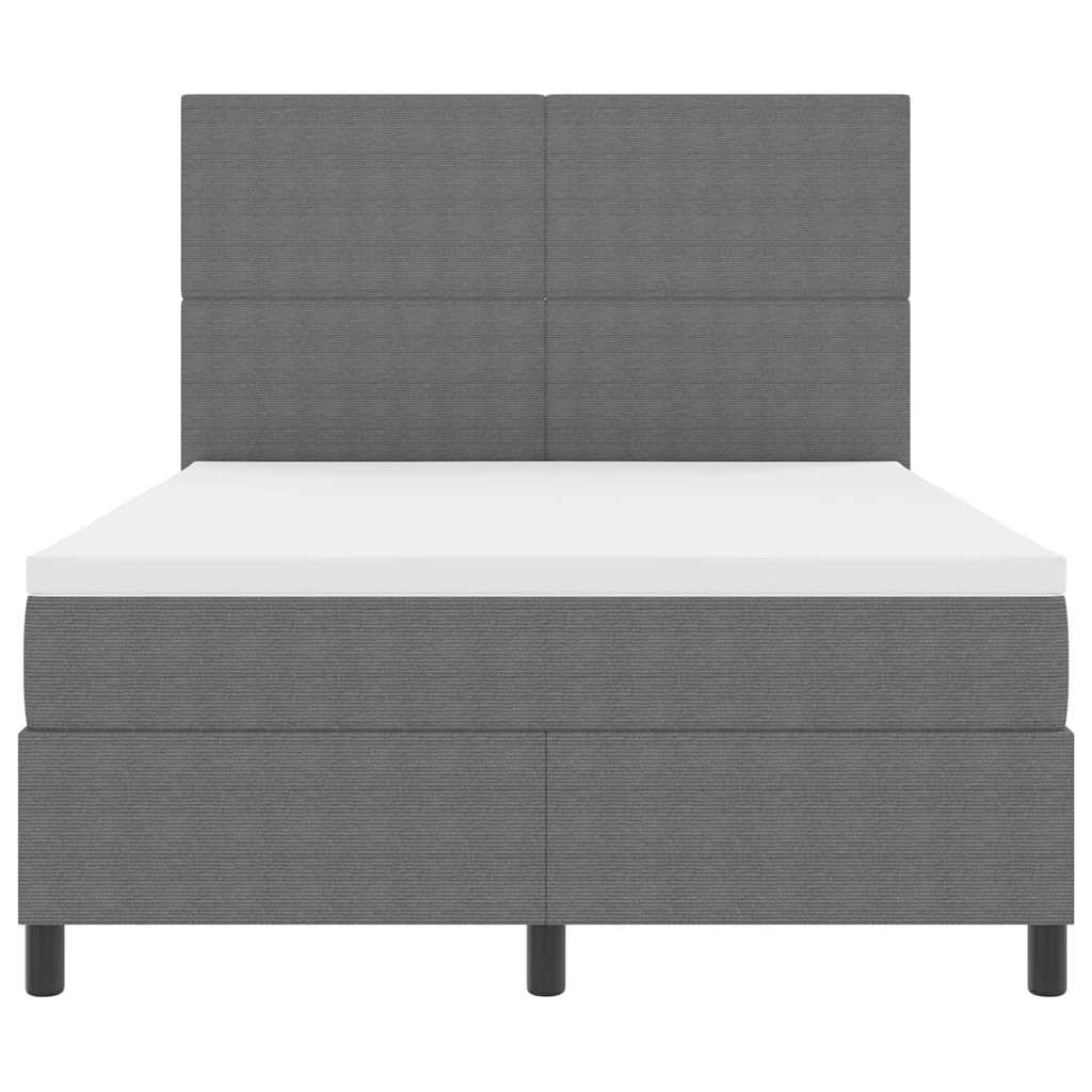 Boxspringbed Lichtgrijs en wit. 160 x 200 cm Katoen Stof