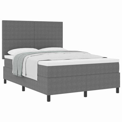 Boxspringbed Lichtgrijs en wit. 160 x 200 cm Katoen Stof