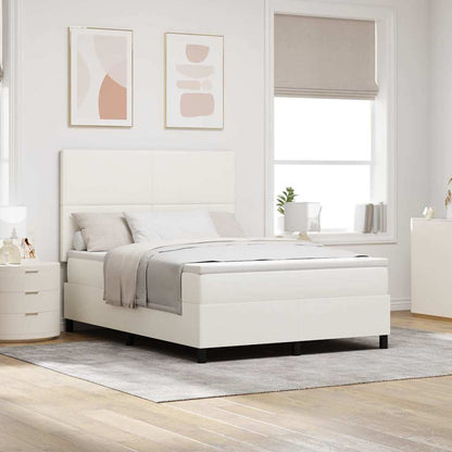 Boxspringbed Crème en Wit 160 x 200 cm Katoen Stof