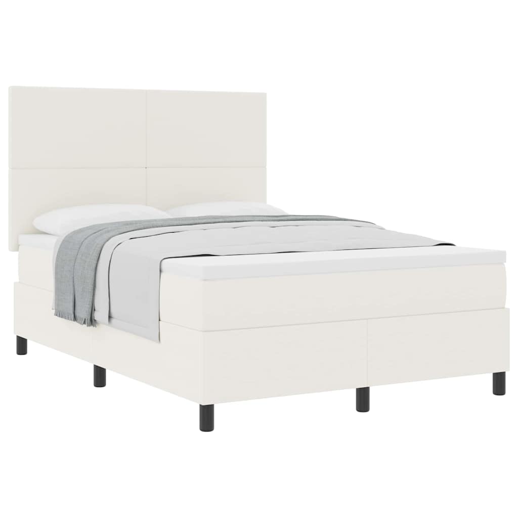 Boxspringbed Crème en Wit 160 x 200 cm Katoen Stof