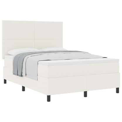 Boxspringbed Crème en Wit 160 x 200 cm Katoen Stof