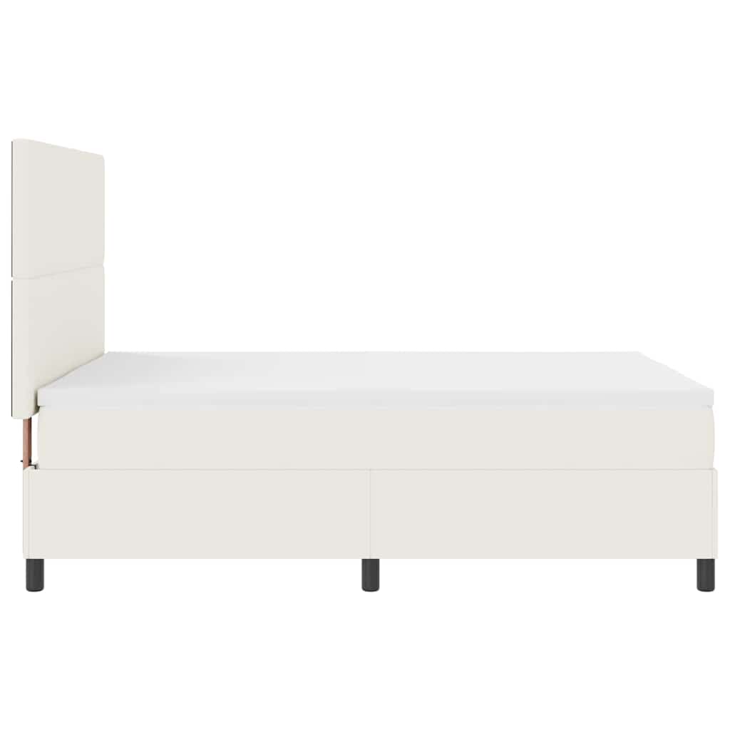 Boxspringbed Crème en Wit 160 x 200 cm Katoen Stof