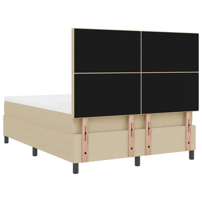 Boxspringbed Lichtgrijs en wit. 160 x 200 cm Katoen Stof