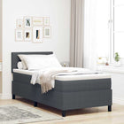 Boxspringbed 90x190 cm donkergrijs katoen stof