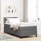 Boxspring bed 100x200 cm lichtgrijs met LED