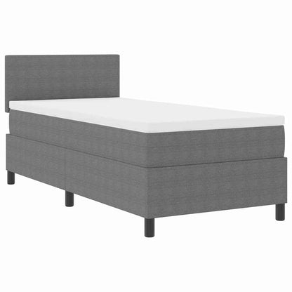 LED Box Spring Bed Lichtgrijs en wit. 100 x 200 cm Katoen Stof