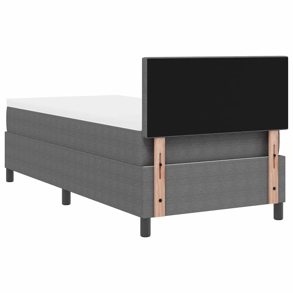 LED Box Spring Bed Lichtgrijs en wit. 100 x 200 cm Katoen Stof