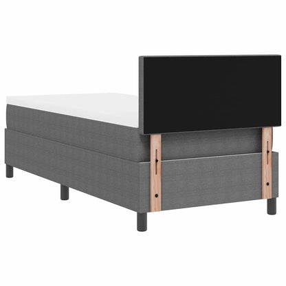 LED Box Spring Bed Lichtgrijs en wit. 100 x 200 cm Katoen Stof