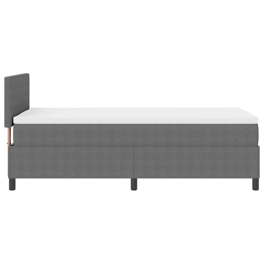 LED Box Spring Bed Lichtgrijs en wit. 100 x 200 cm Katoen Stof