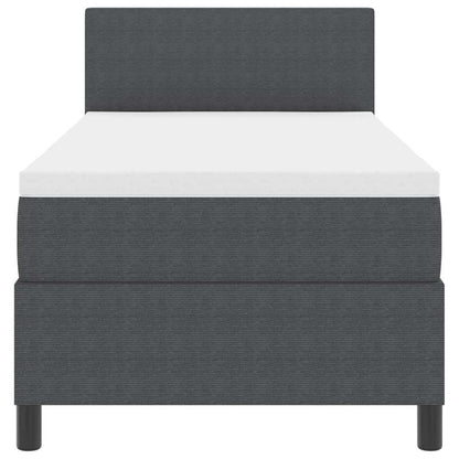 LED Box Spring Bed Donkergrijs en Wit 100 x 200 cm Katoen Stof