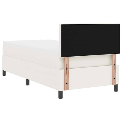 Boxspring bed Crème en Wit 203 x 100 x 88 cm Katoenen stof