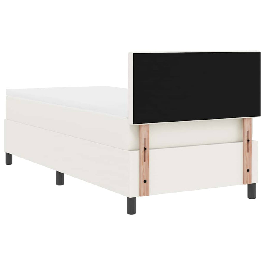 Boxspring bed Crème en Wit 203 x 100 x 88 cm Katoenen stof