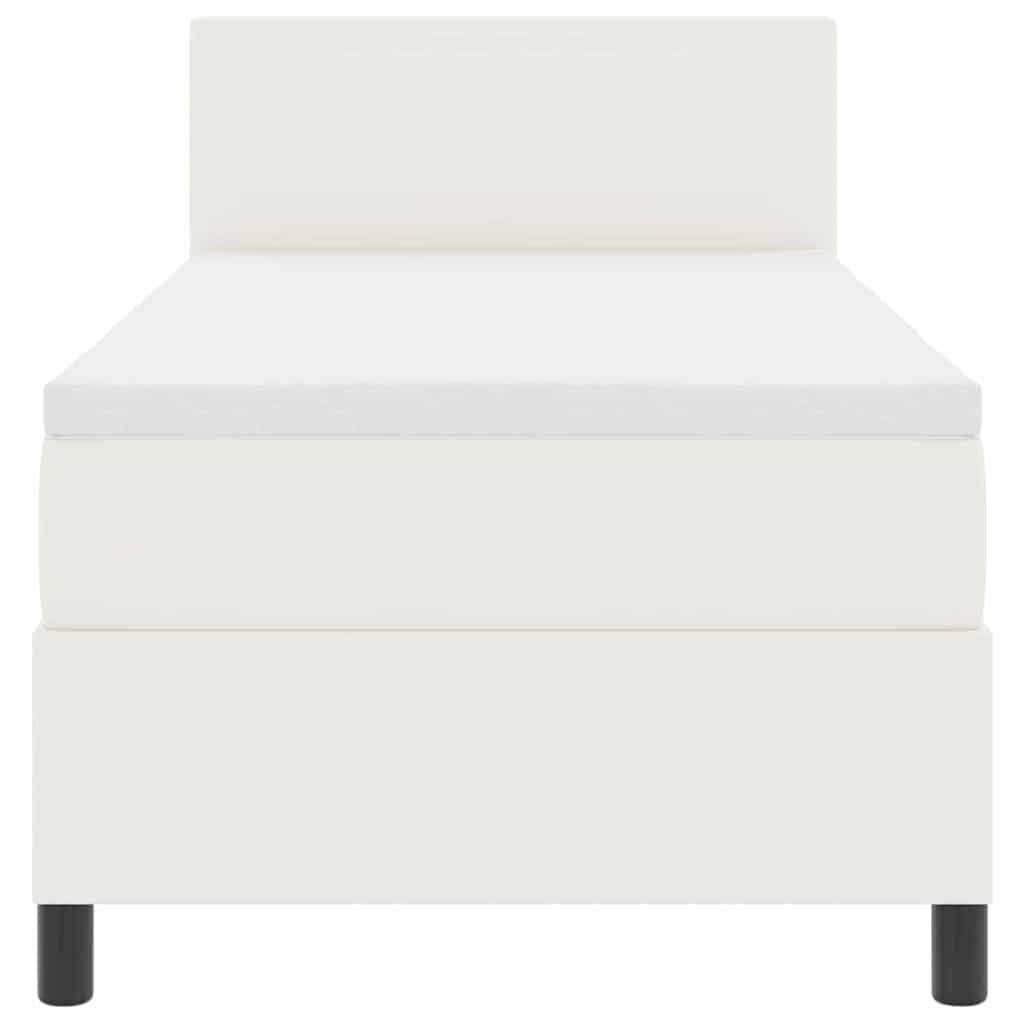 Boxspring bed Crème en Wit 203 x 100 x 88 cm Katoenen stof