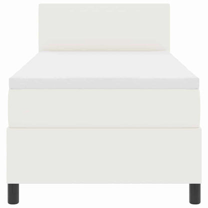 Boxspring bed Crème en Wit 203 x 100 x 88 cm Katoenen stof