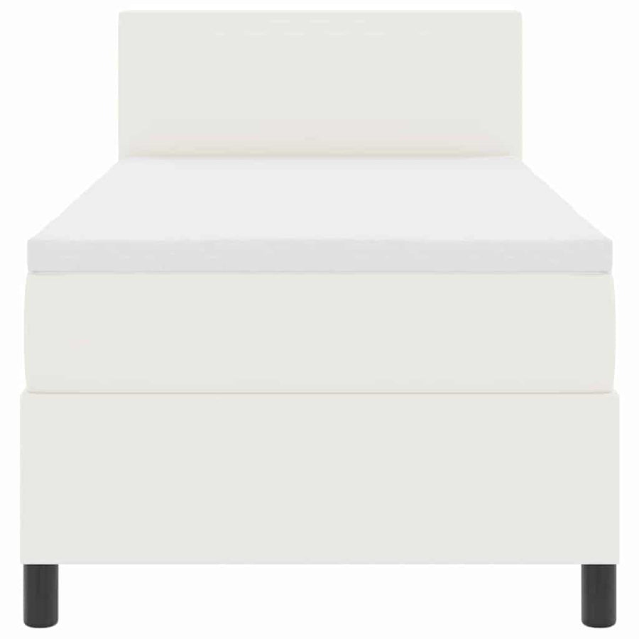 Boxspring bed Crème en Wit 203 x 100 x 88 cm Katoenen stof