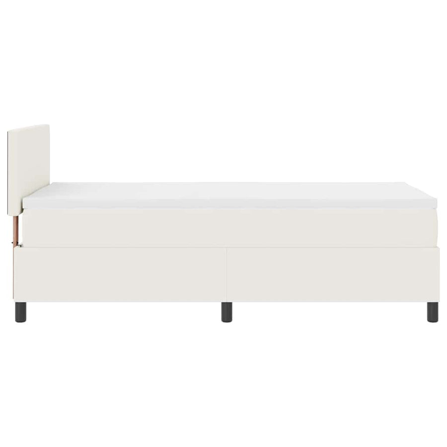 Boxspring bed Crème en Wit 203 x 100 x 88 cm Katoenen stof