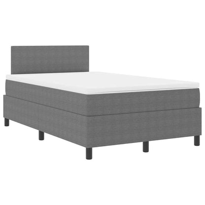 LED Box Spring Bed Lichtgrijs en wit. 120 x 190 cm Katoen Stof
