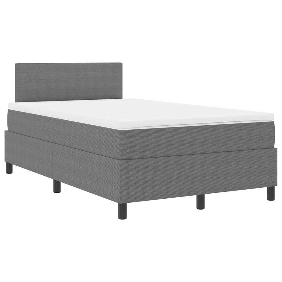 LED Box Spring Bed Lichtgrijs en wit. 120 x 190 cm Katoen Stof