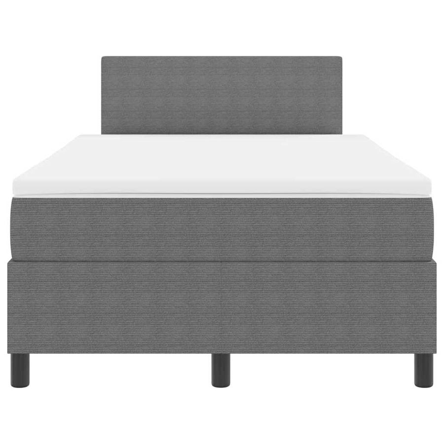LED Box Spring Bed Lichtgrijs en wit. 120 x 190 cm Katoen Stof