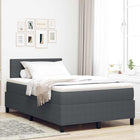 Boxspringbed 120x190 cm donkergrijs wit met LED