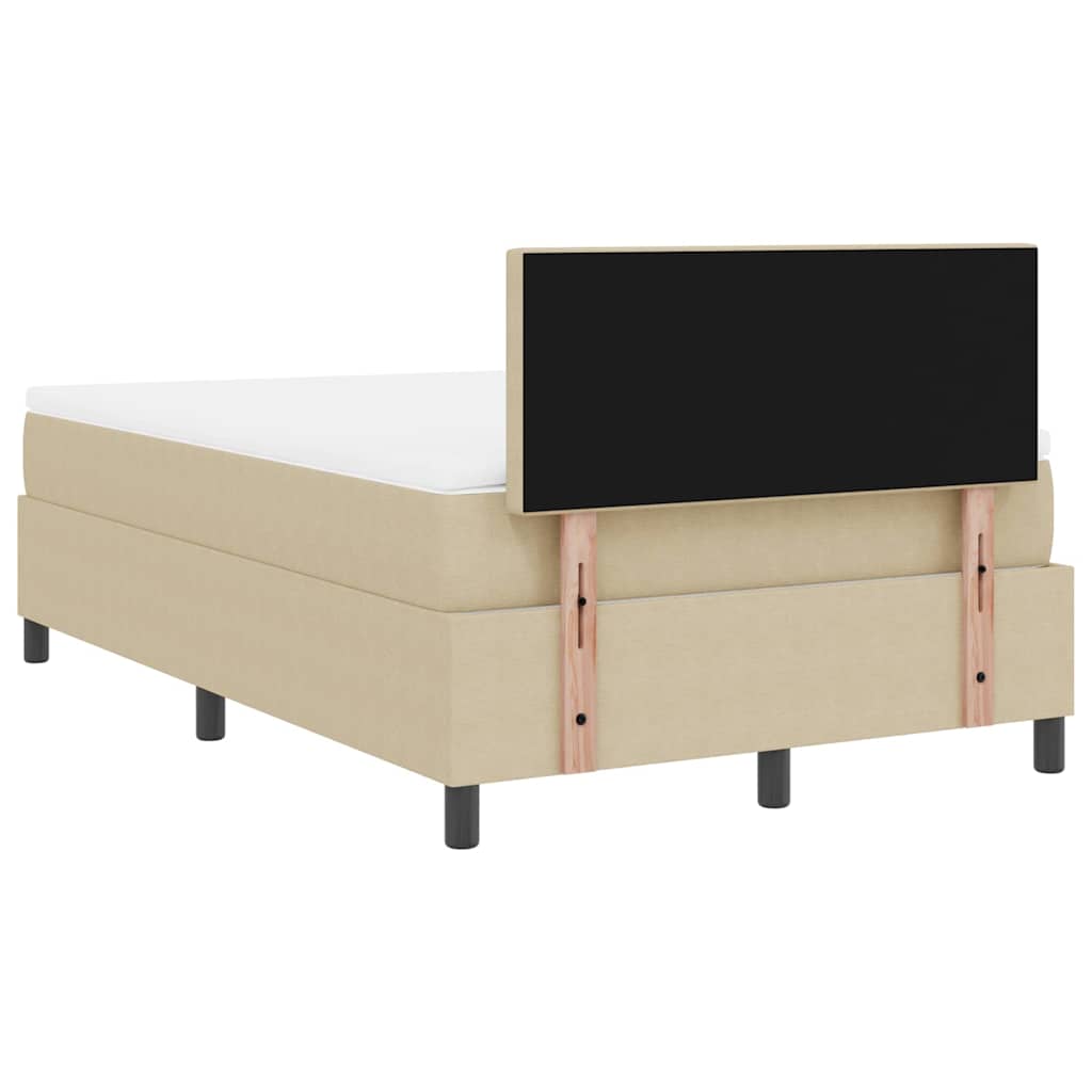 LED Box Spring Bed Lichtgrijs en wit. 120 x 190 cm Katoen Stof