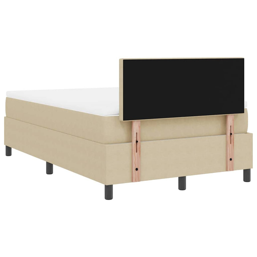 LED Box Spring Bed Lichtgrijs en wit. 120 x 190 cm Katoen Stof