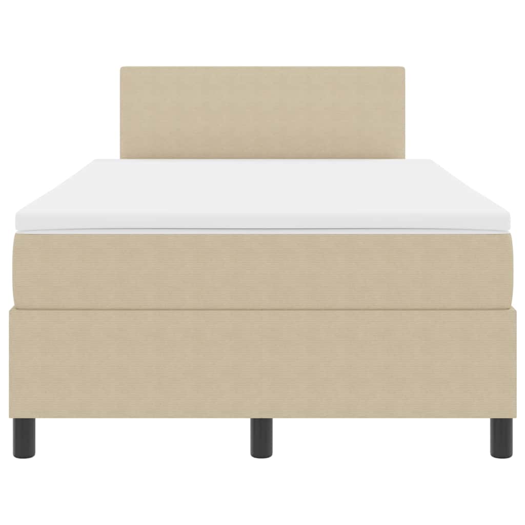 LED Box Spring Bed Lichtgrijs en wit. 120 x 190 cm Katoen Stof