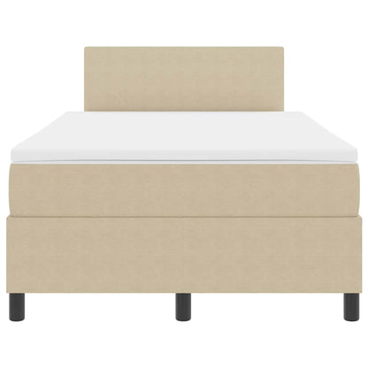 LED Box Spring Bed Lichtgrijs en wit. 120 x 190 cm Katoen Stof